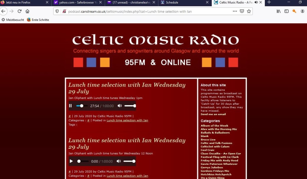 Celtic Music Radio plays Helen 29th July 2020
